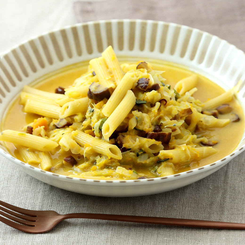 ピリ辛栗の秋パスタ