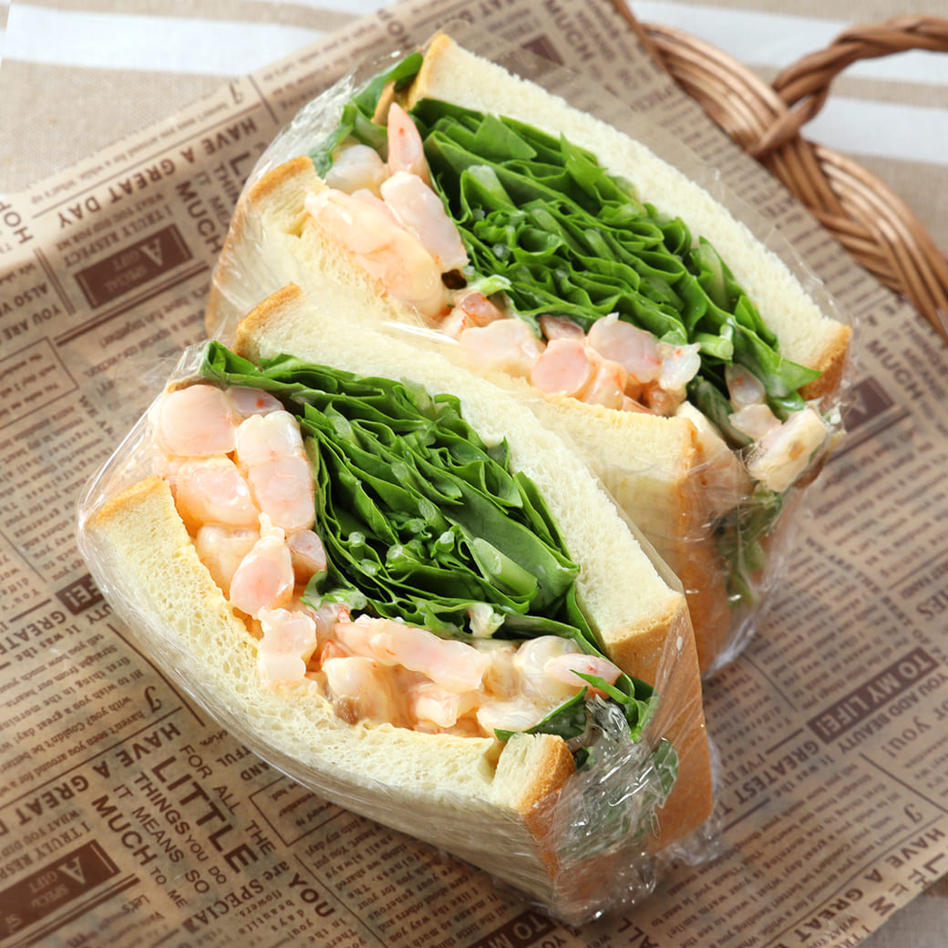 海老とルッコラのトラメッツィーノ
