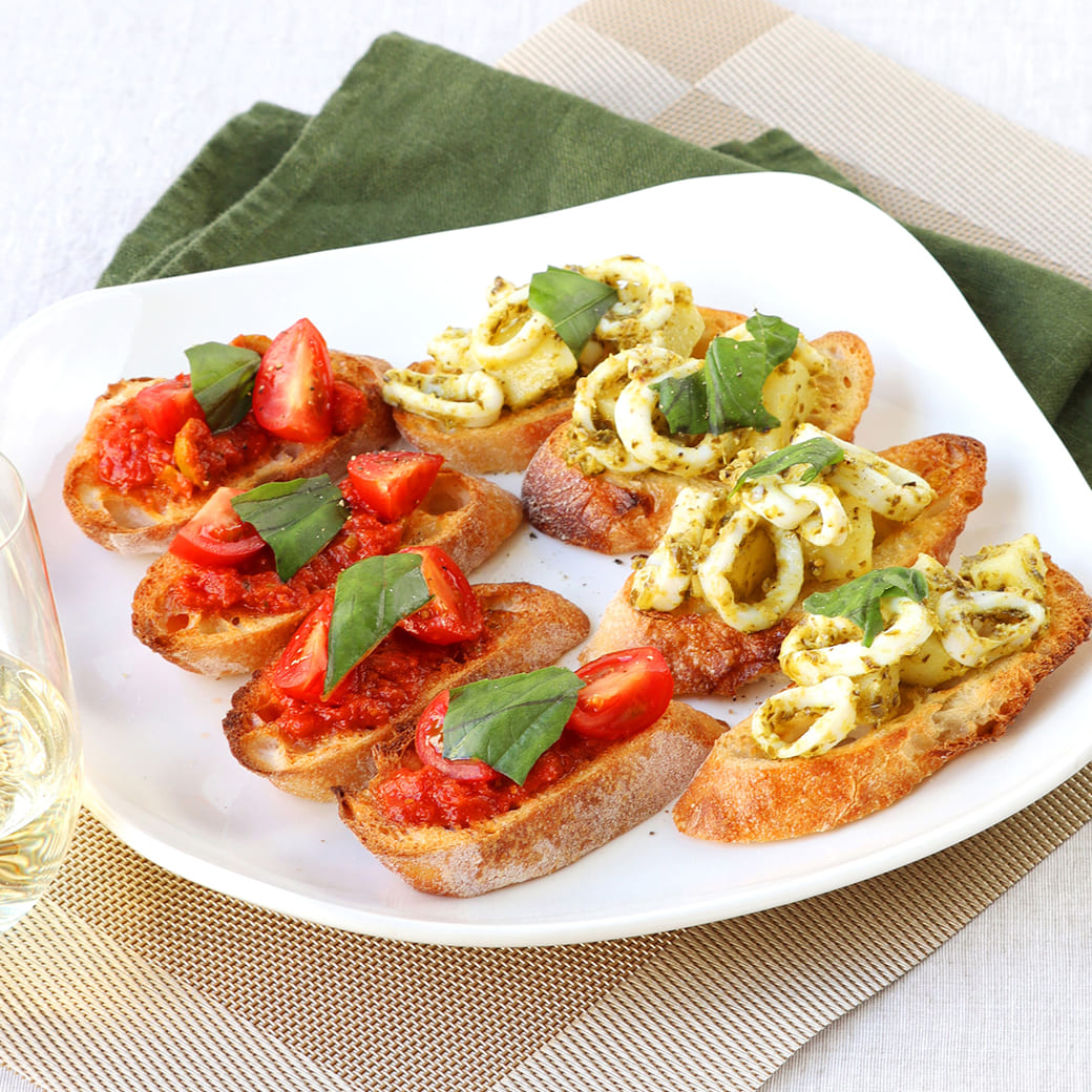 赤と緑のブルスケッタ